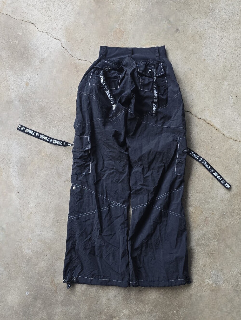 Zumba Vintage Y2K Fitness Pants Womens Gorp Strap Cargo Parachute Lsuper cute